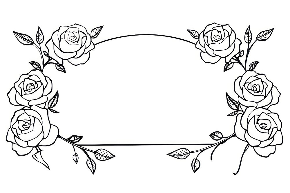 Rose pattern drawing sketch.