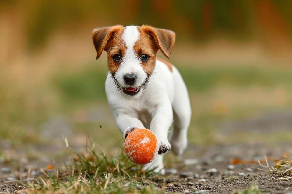 Puppy playing fetch ball animal mammal.