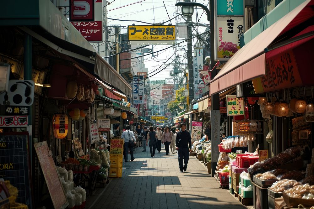 Tokyo shopping walking street.