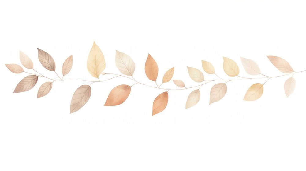 Autumn leaves divider watercolour illustration pattern plant leaf.