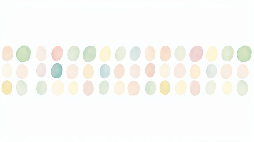 Colorful ovals as divider watercolour illustration backgrounds pattern white background.