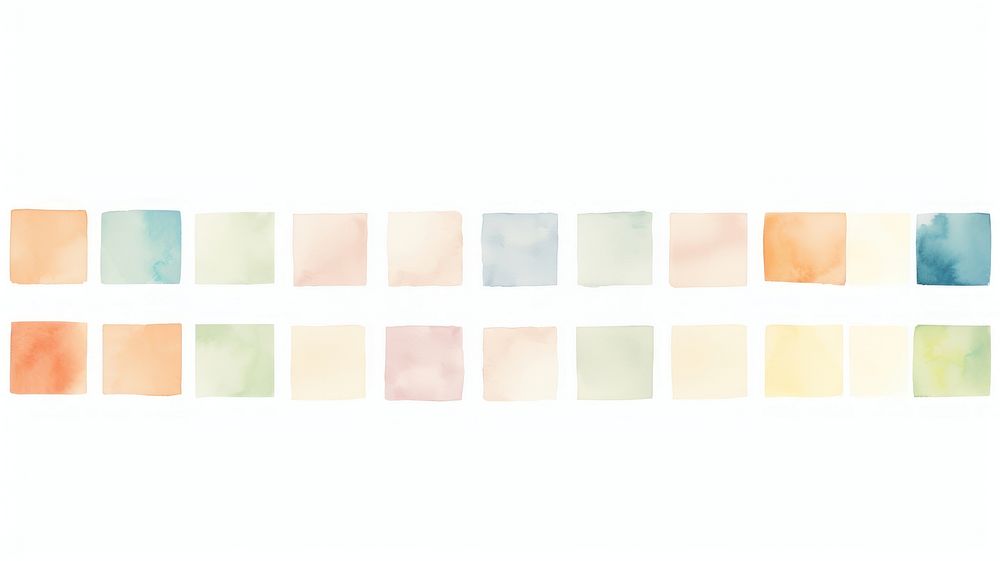 Colorful squares as divider watercolour illustration backgrounds art white background.
