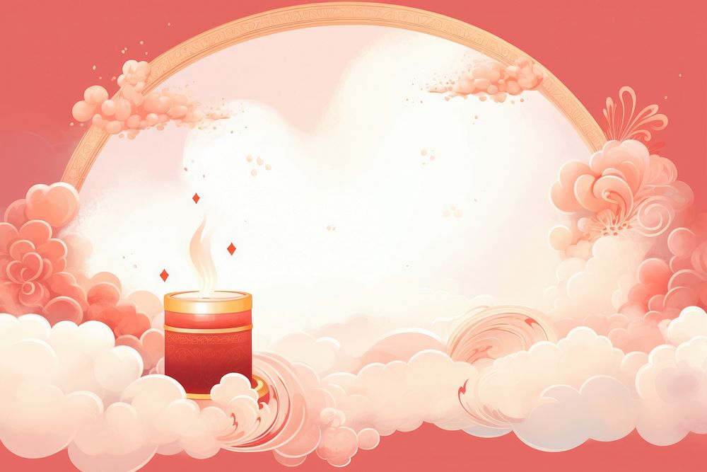 Cloud with candle red art celebration.
