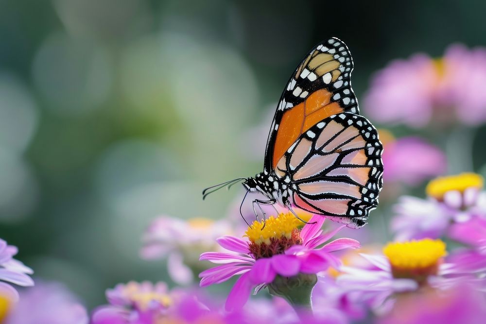 Butterfly eating nectar outdoors animal insect. AI generated Image by rawpixel.