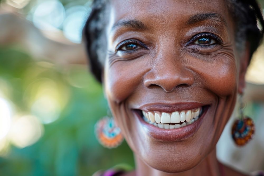 Black woman smiling teeth adult smile.