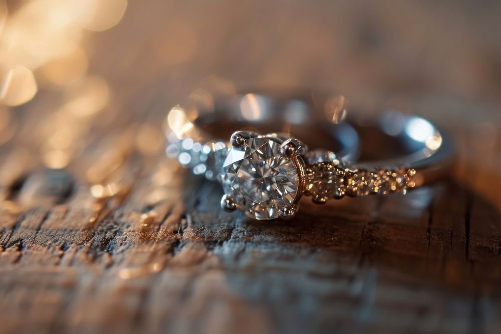 Wedding bang ring gemstone diamond. AI generated Image by rawpixel.