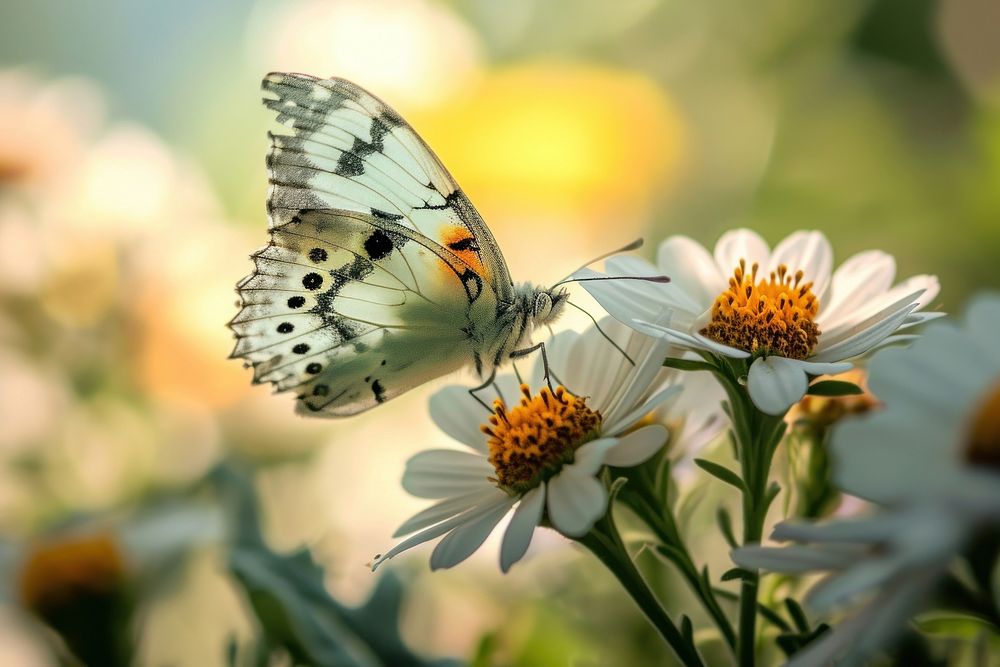 Butterfly eating nectar flower animal insect. AI generated Image by rawpixel.