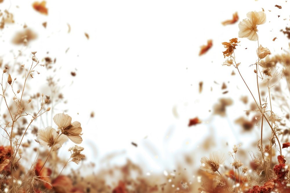 Flying dried flowers border backgrounds outdoors nature.