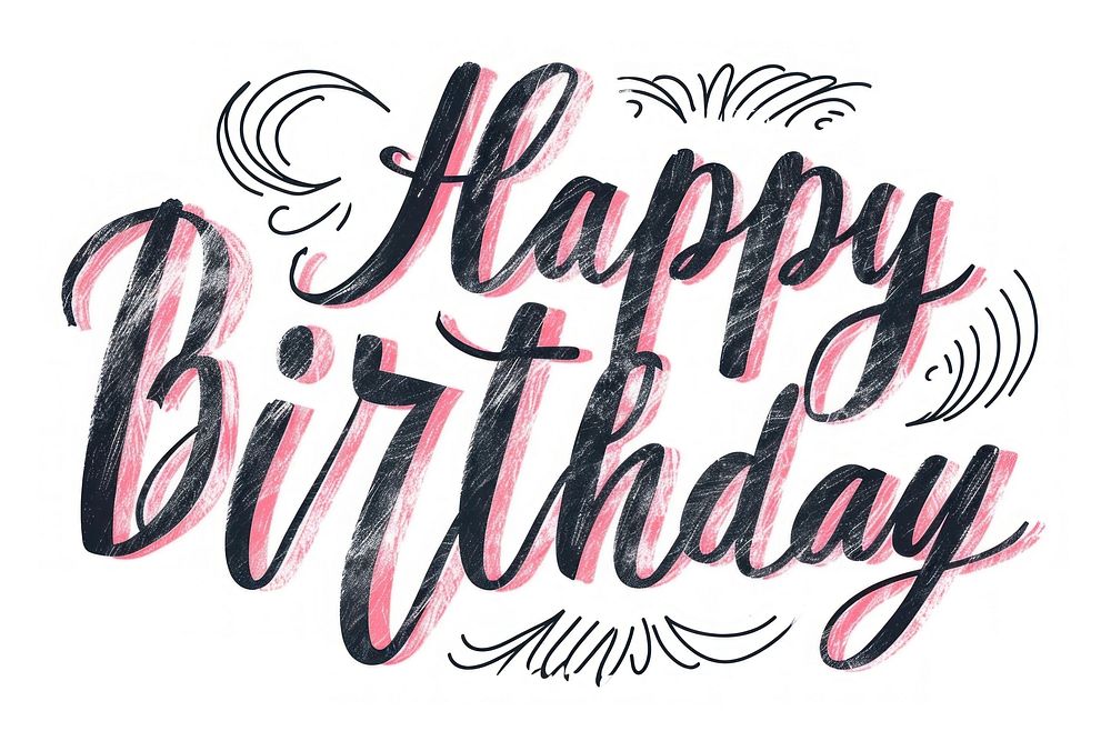 Happy Birthday calligraphy birthday text. AI generated Image by rawpixel.
