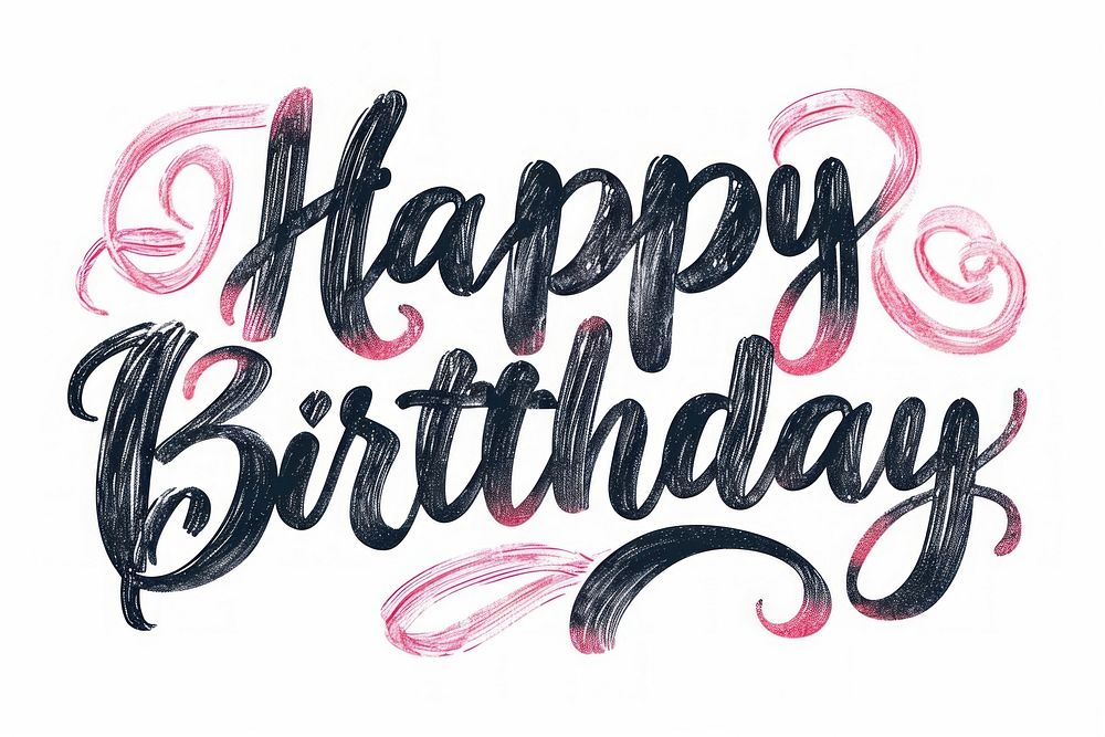 Happy Birthday calligraphy birthday text. AI generated Image by rawpixel.