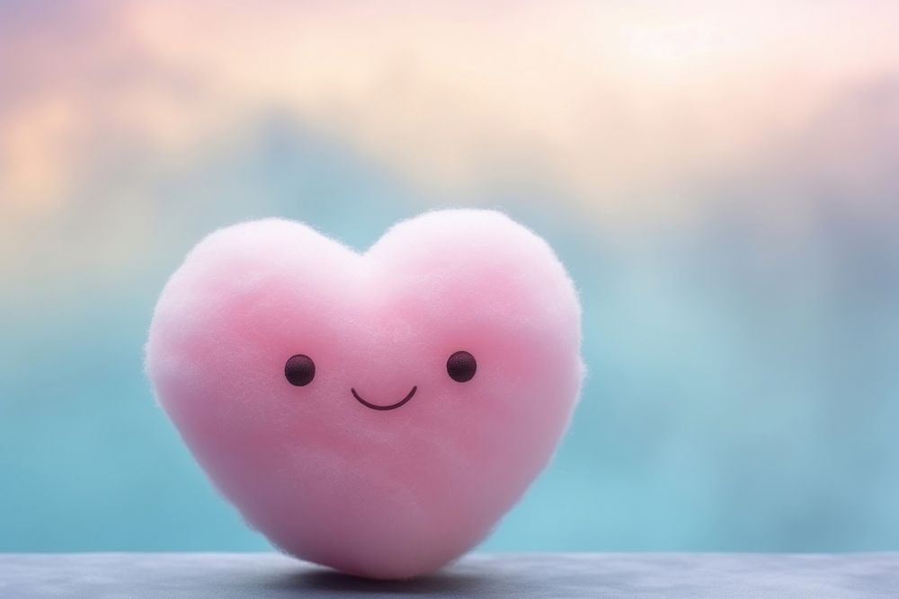  Hug heart softness smiling cartoon. AI generated Image by rawpixel.