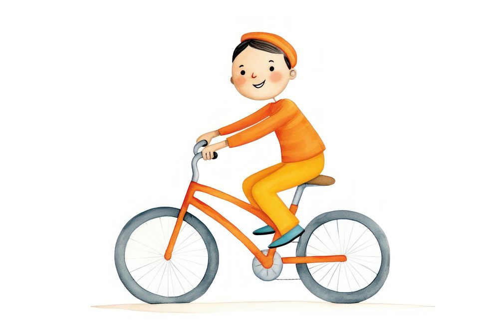 Boy riding a bicycle vehicle cycling cartoon. AI generated Image by rawpixel.