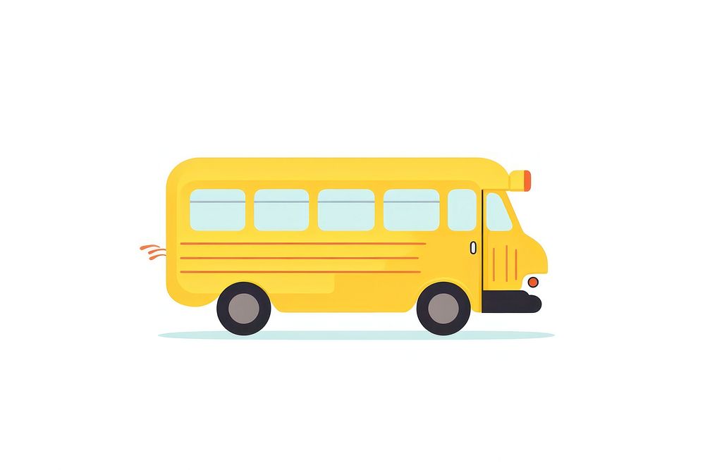  Yellow school bus vehicle transportation jinrikisha. AI generated Image by rawpixel.