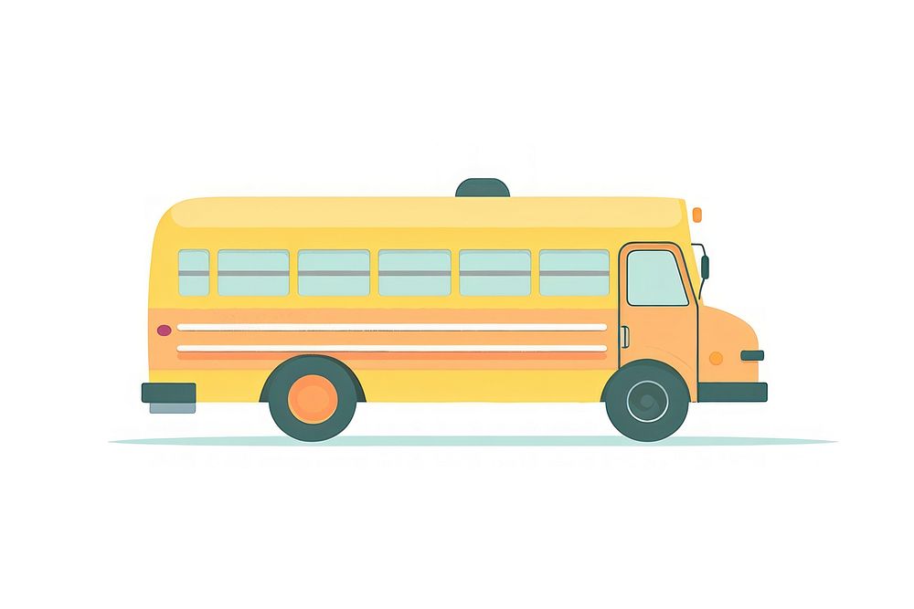  Yellow school bus vehicle white background transportation. AI generated Image by rawpixel.