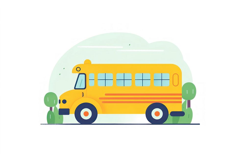  Yellow school bus vehicle transportation . AI generated Image by rawpixel.
