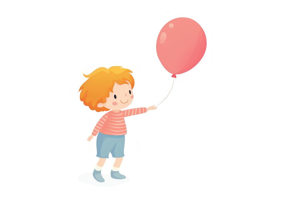  Balloon child cute white background. AI generated Image by rawpixel.