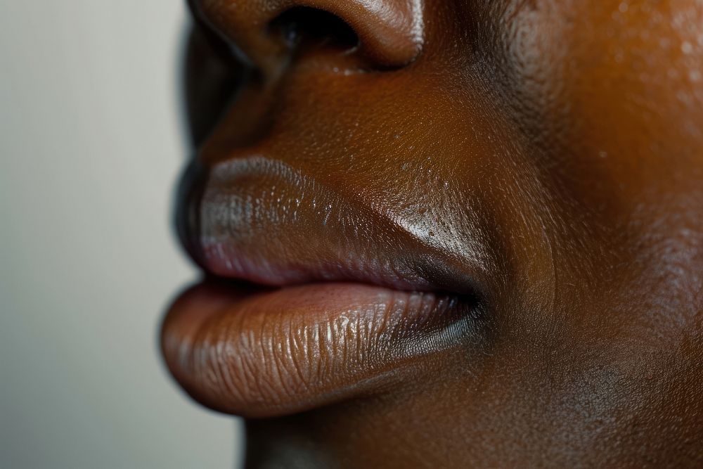 Lipstick adult woman skin.