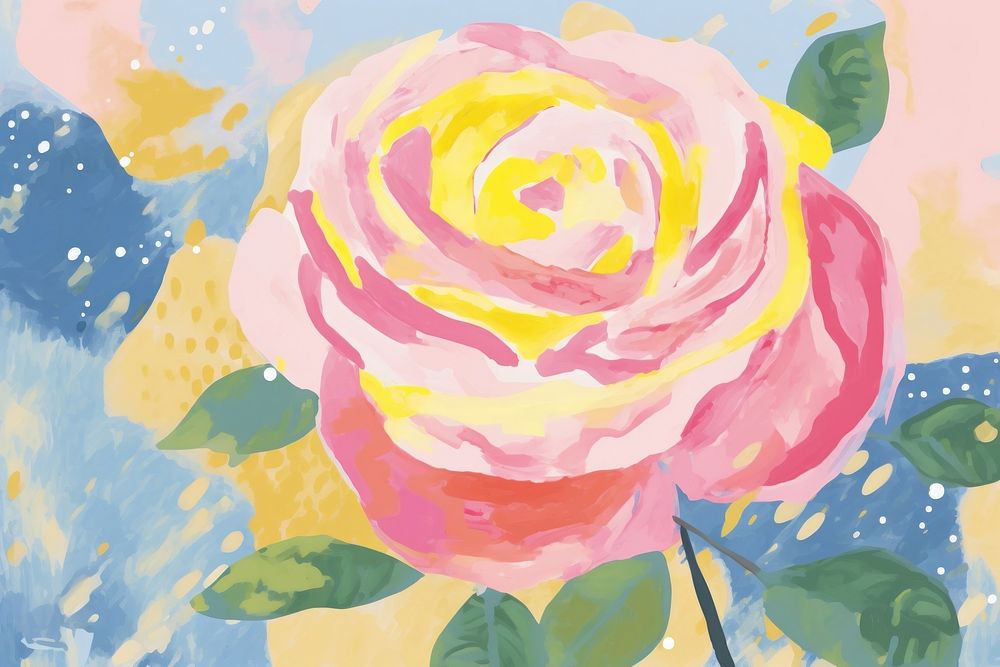  Rose art abstract painting. AI generated Image by rawpixel.