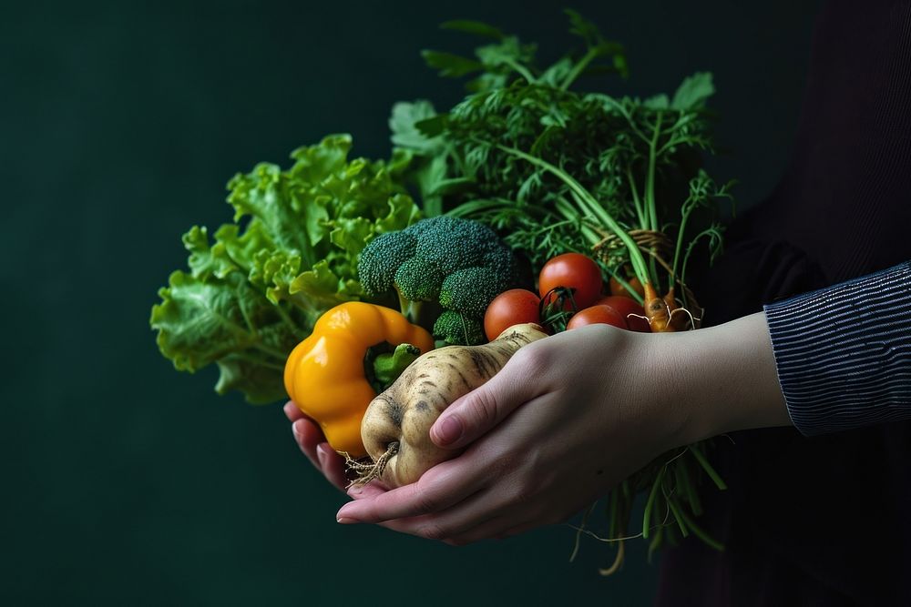 Vegetables holding adult green.