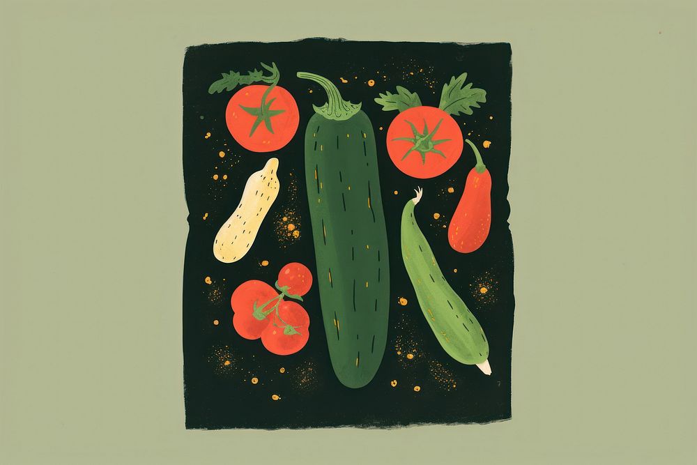 Vegetables cucumber zucchini plant.