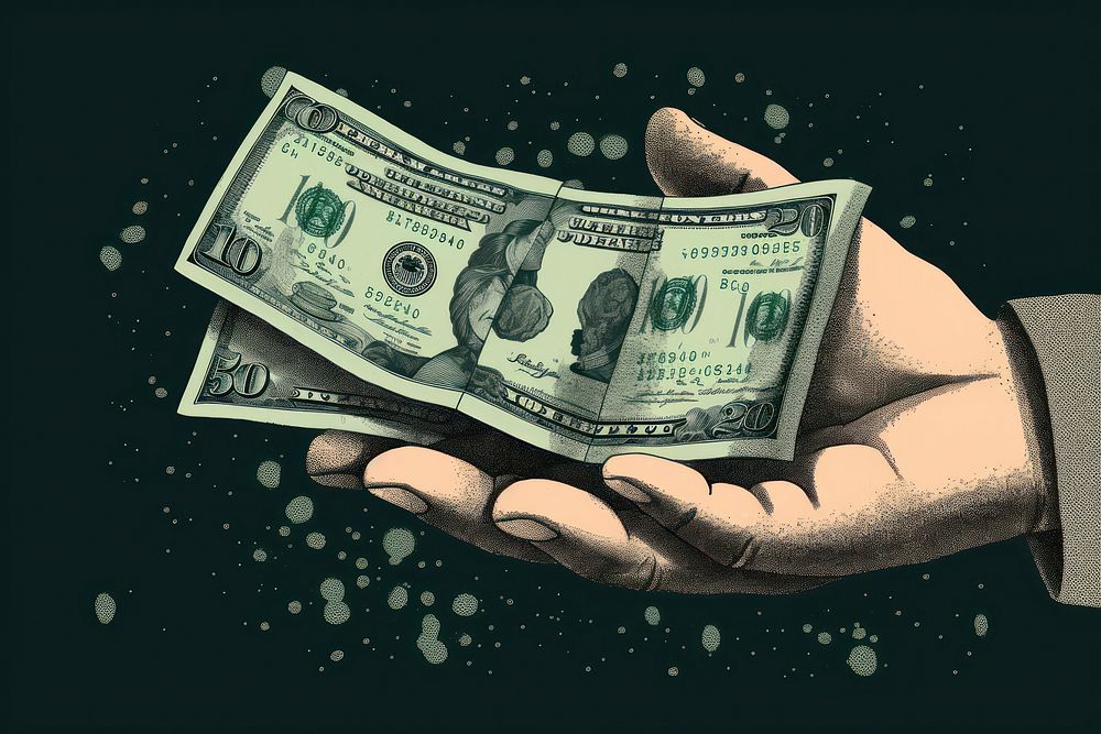 Money holding dollar hand.