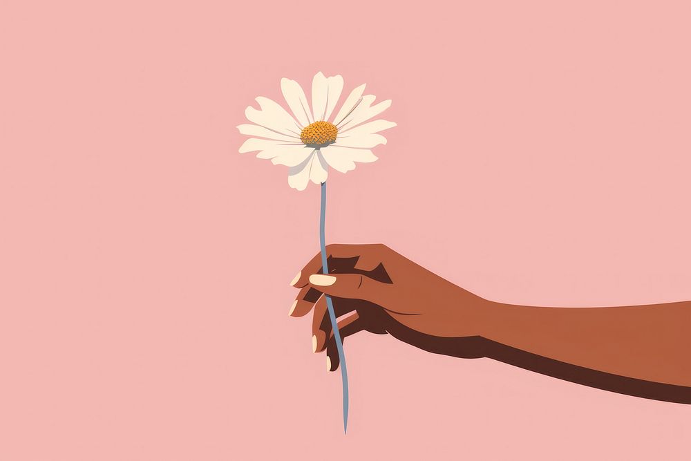  Hands holding flower petal plant daisy. AI generated Image by rawpixel.