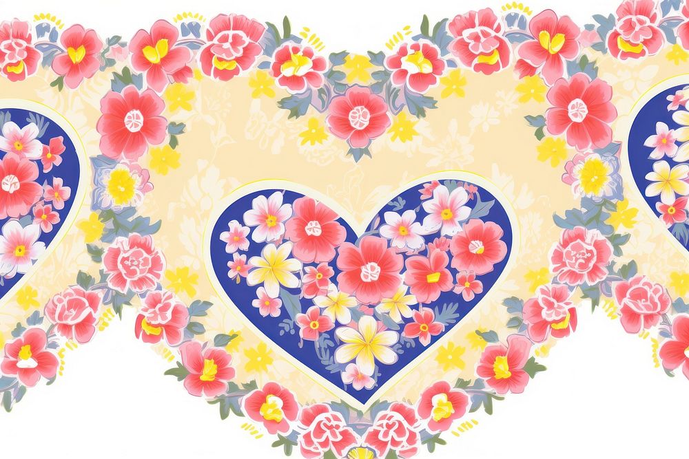  Heart pattern flower backgrounds. AI generated Image by rawpixel.