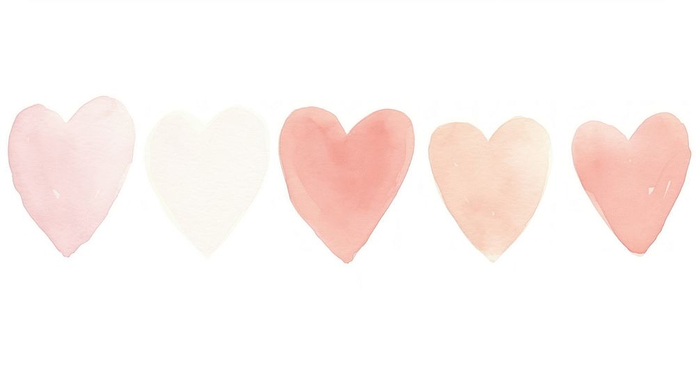 Hearts divider watercolour illustration backgrounds white background creativity.