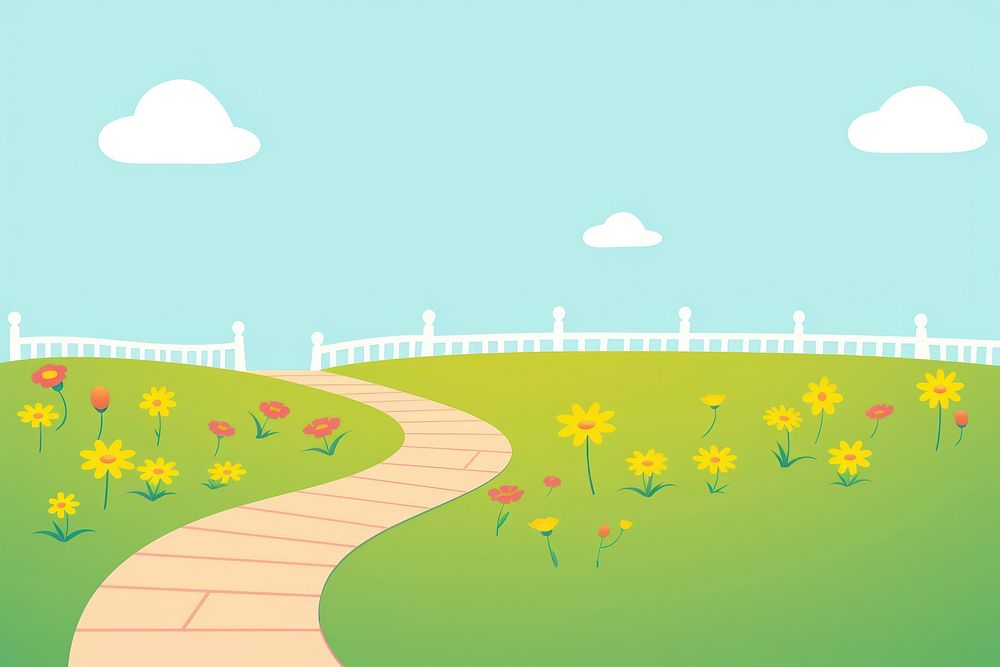  Flower garden landscape outdoors nature. AI generated Image by rawpixel.