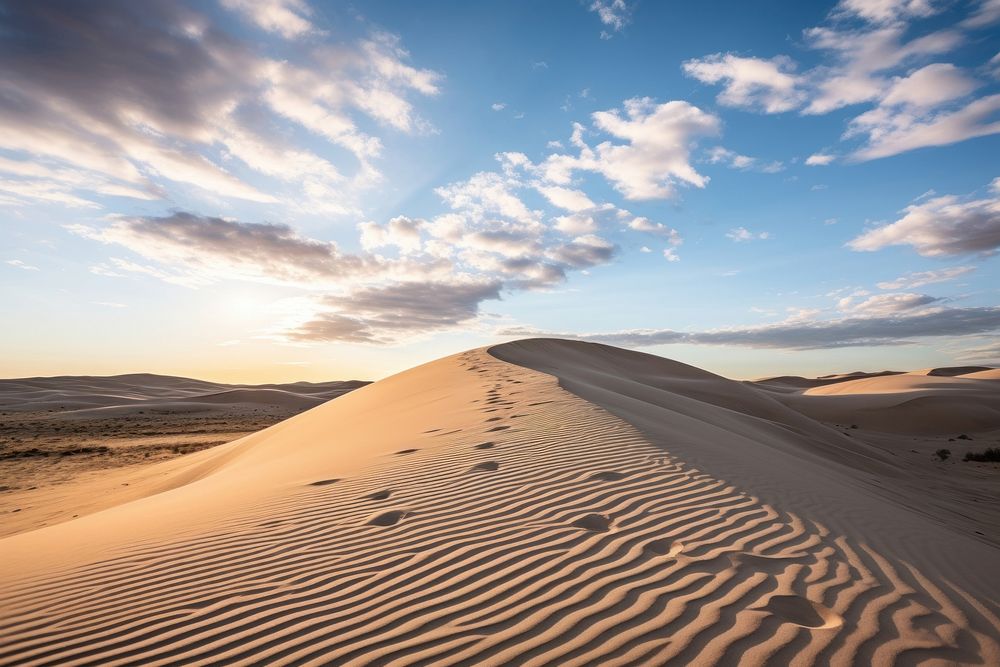 Sand dunes landscape outdoors horizon. AI generated Image by rawpixel.