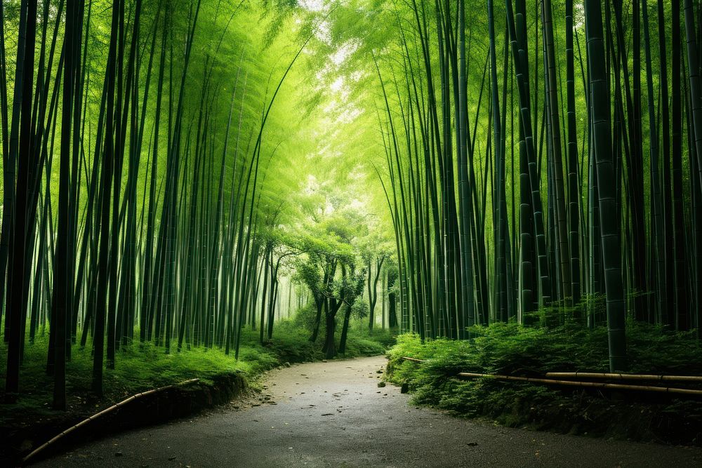 Arashiyama bamboo forest landscape outdoors nature. AI generated Image by rawpixel.