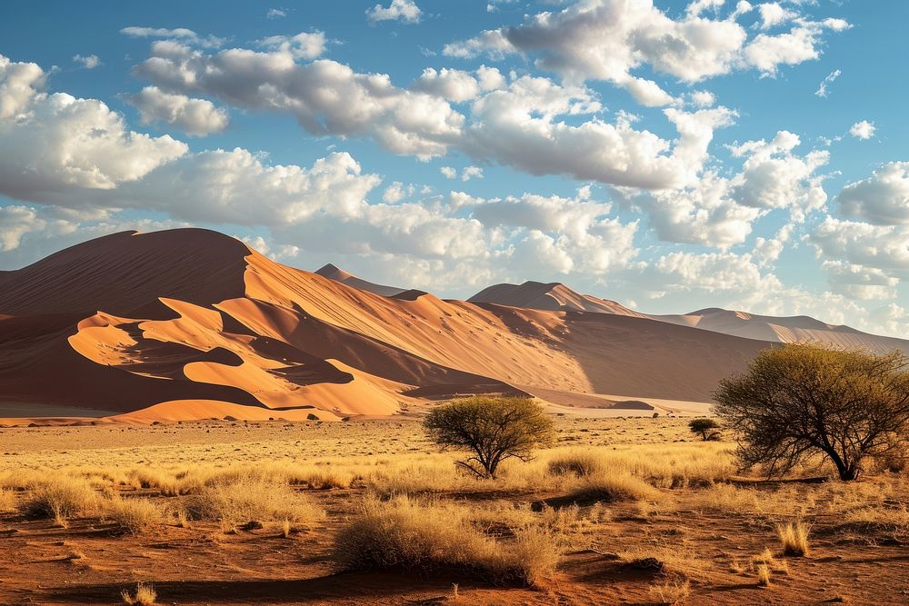 Sossusvlei sand dunes landscape outdoors desert. AI generated Image by rawpixel.