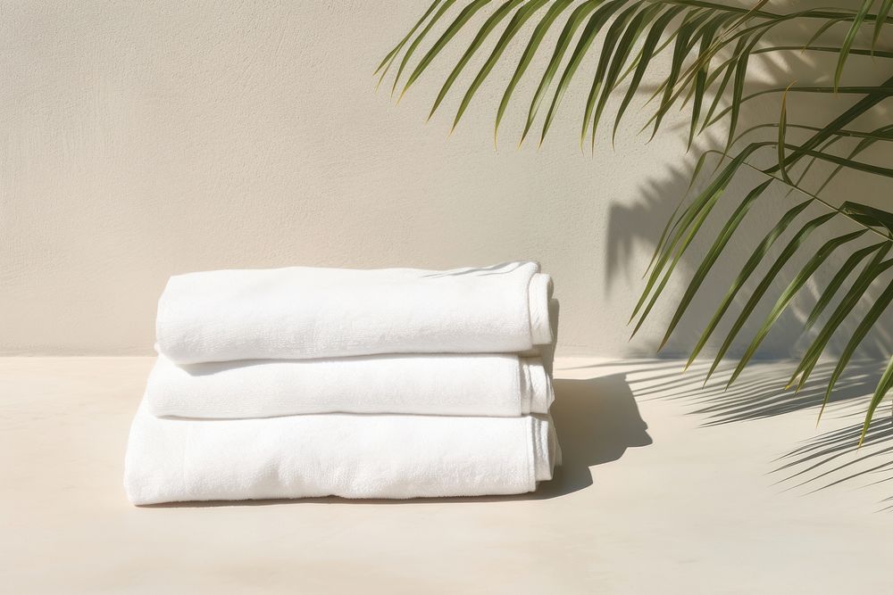 White towels relaxation furniture textile.