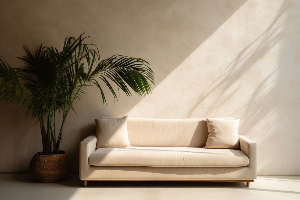 Plain sofa architecture wall furniture.