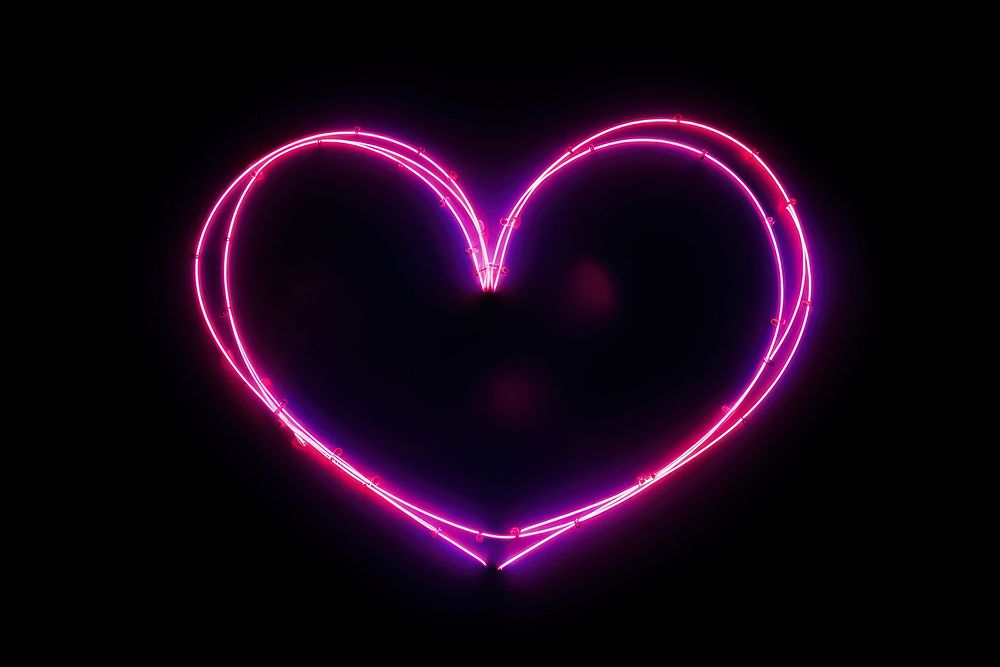  Ove heart neon light night. AI generated Image by rawpixel.