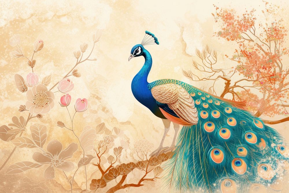 Peacock with natural animal bird creativity.