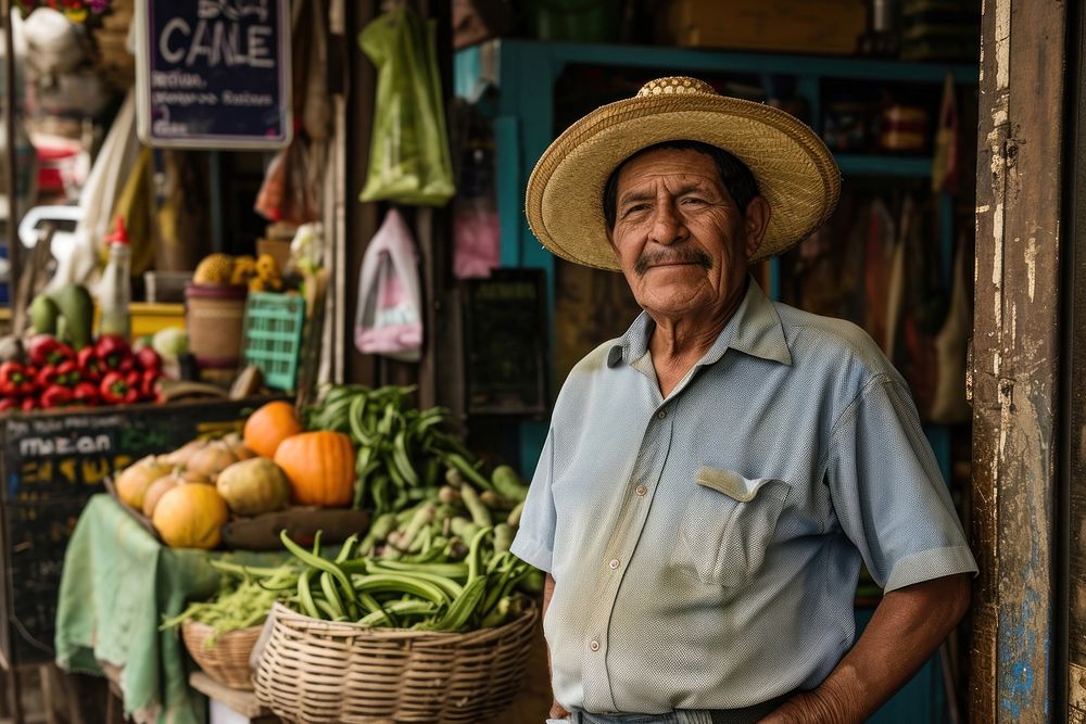 Mexican business owner adult greengrocer accessories. AI generated Image by rawpixel.