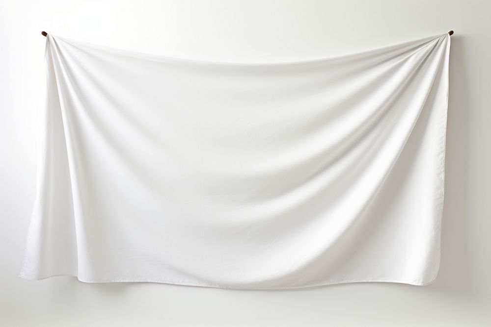 Banner mockup textile white white background. AI generated Image by rawpixel.