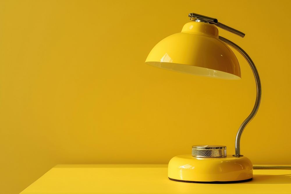 Yellow lamp lampshade yellow background technology. AI generated Image by rawpixel.