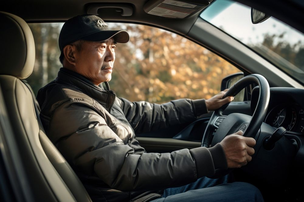 Korean man driving vehicle adult. AI generated Image by rawpixel.