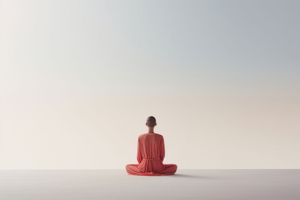 Meditation sitting adult yoga. AI generated Image by rawpixel.