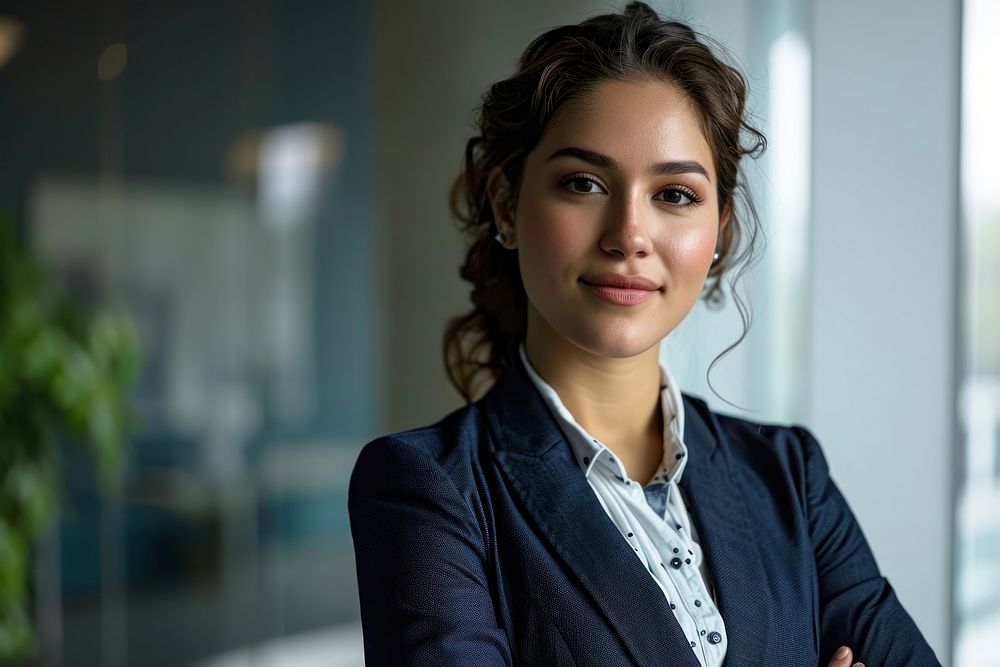 Mexican businesswoman wearing suit office adult contemplation. AI generated Image by rawpixel.