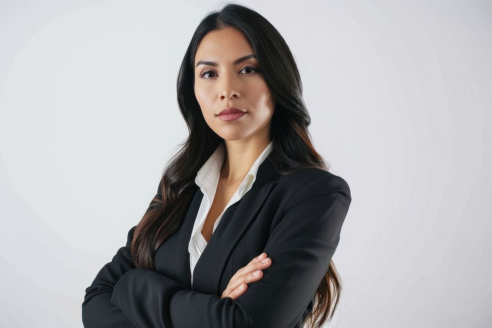 Mexican business woman arm crossed portrait adult photo. AI generated Image by rawpixel.