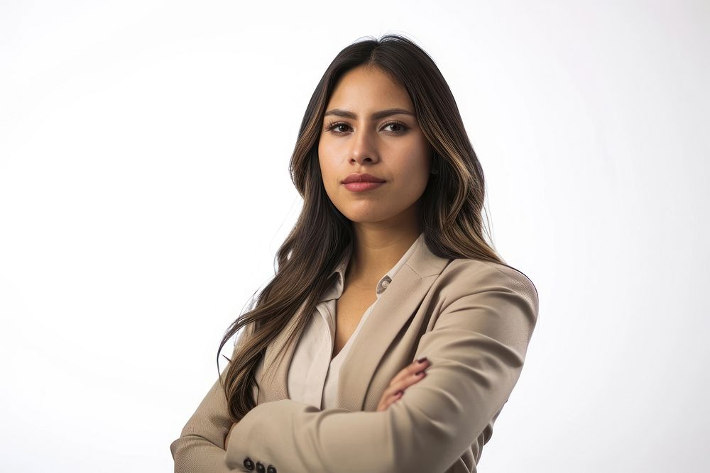 Mexican business woman arm crossed portrait adult photo. AI generated Image by rawpixel.