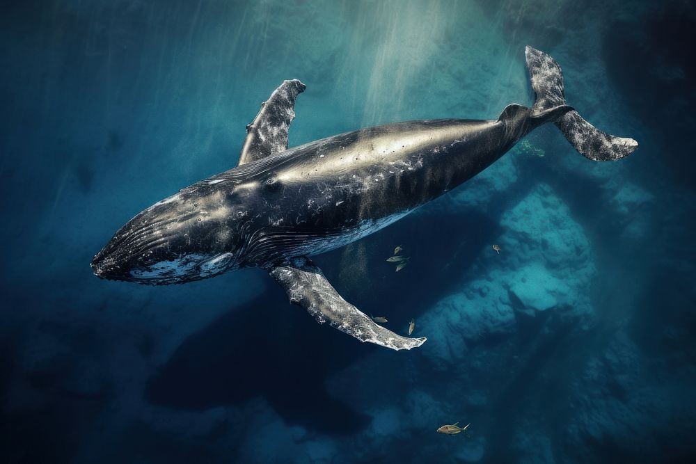 Ocean whale animal mammal. AI generated Image by rawpixel.