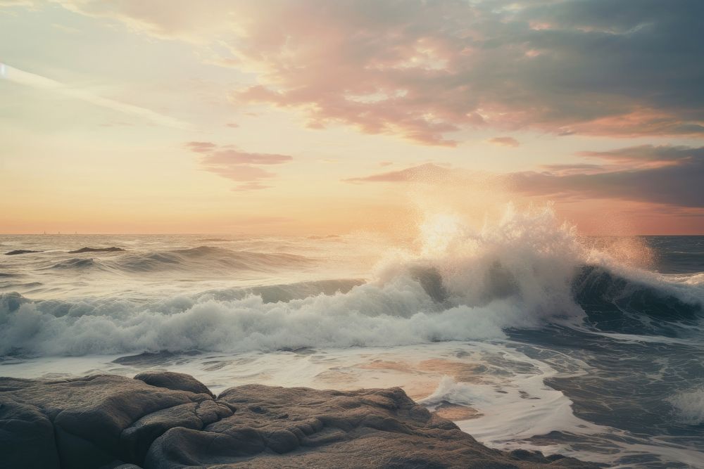 Ocean outdoors horizon nature. AI generated Image by rawpixel.