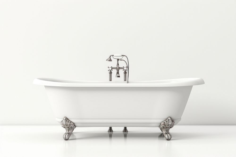 Bathhub bathtub white background bathroom. AI generated Image by rawpixel.