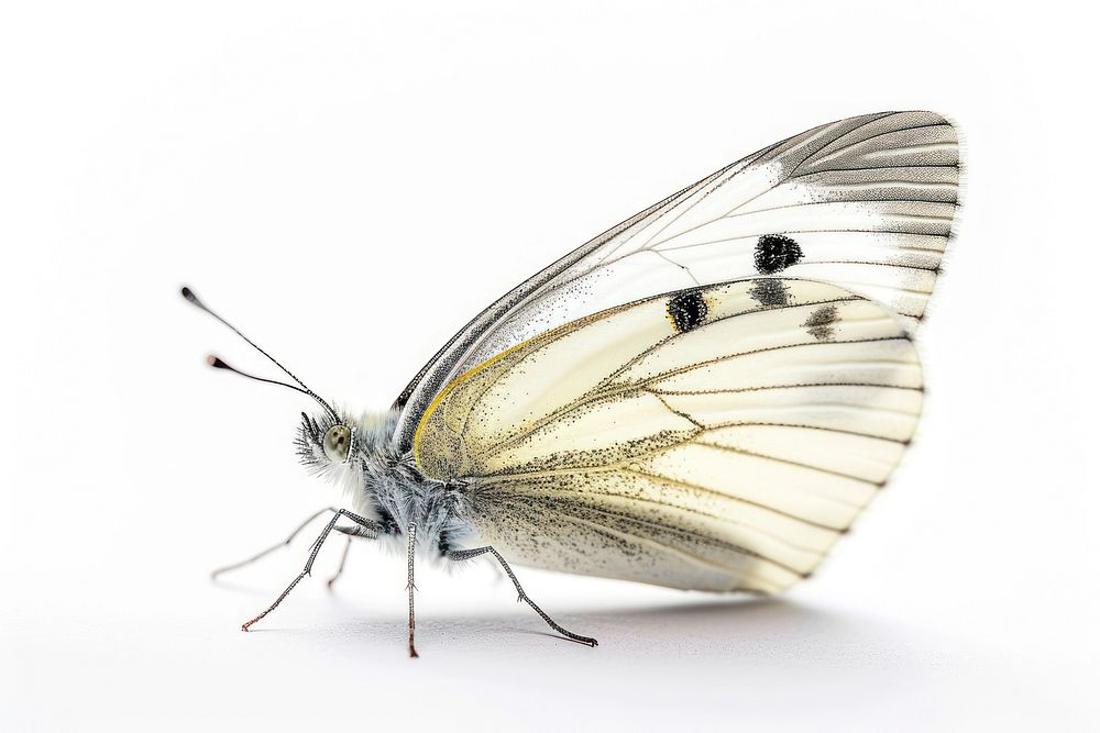 Cabbage white butterfly animal insect white background. AI generated Image by rawpixel.