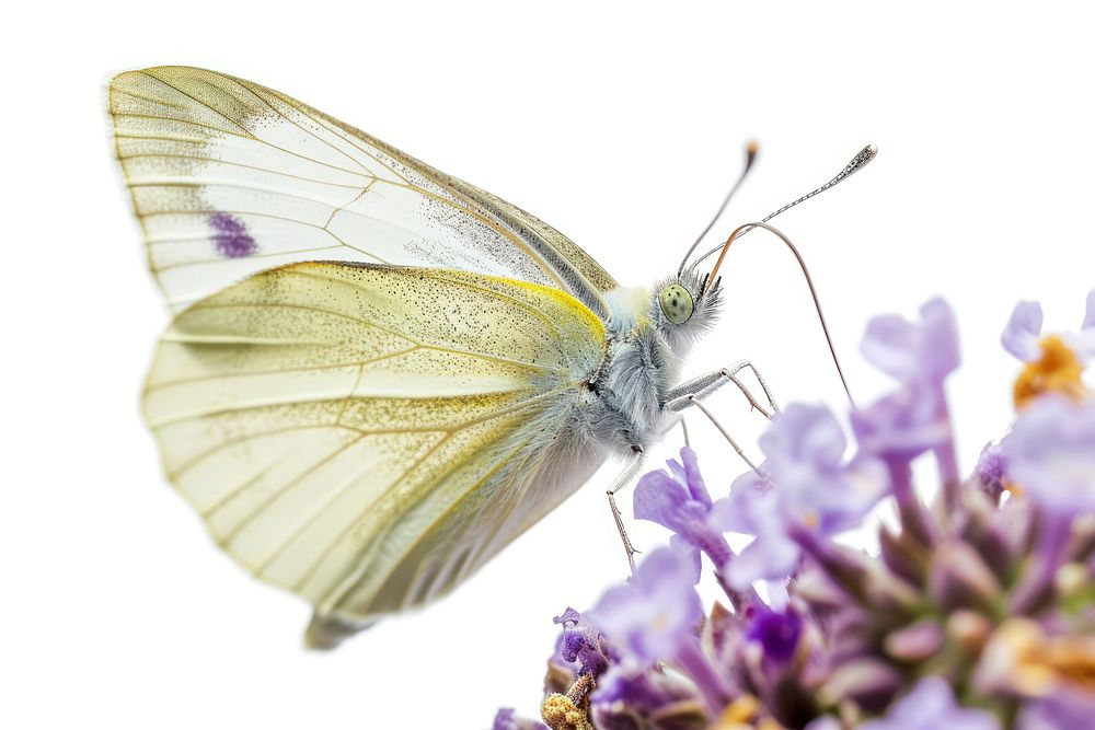 Cabbage white butterfly animal insect flower. AI generated Image by rawpixel.