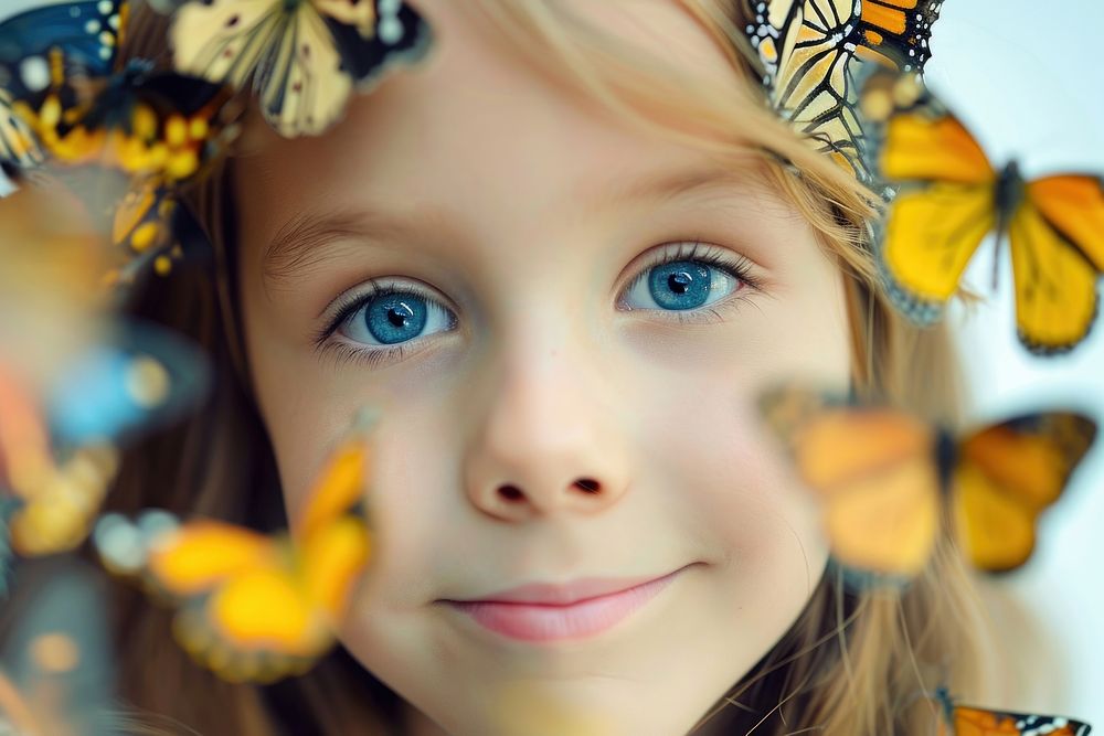 Butterflies butterfly portrait photo. AI generated Image by rawpixel.